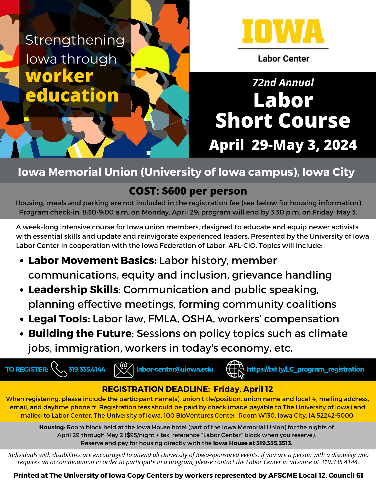 Labor Short Course 2024 flyer