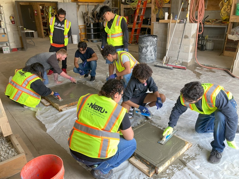 Pre-apprentices touring laborers training center