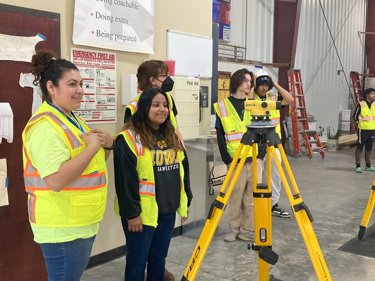 Pre-apprentices touring carpenters training center