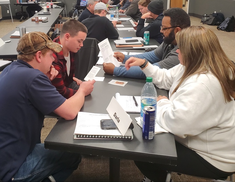 Students at a Labor Center class